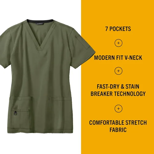 Vista 2 de Carhartt, Cross-Flex, camiseta hospitalaria, mediana, para mujer