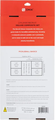 Vista 12 de Onix Pickleball Paddle Set with 2 Composite Paddles and 4 Balls — Durable Construction, Stylish Graphics, 90-Day Limited Warranty