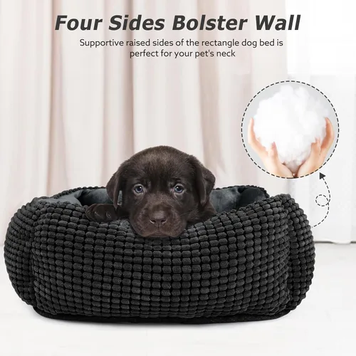 Vista 3 de MIXJOY Cama Ortopédica Rectangular Lavable para Perros Pequeños, Medianos y Grandes, Suave Calmante, Cama Duradera para Cachorros Durmientes Cojín