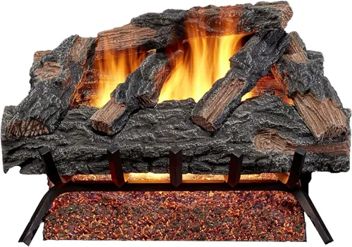 Vista 8 de HearthSense MO18HVL Juego de Troncos de Chimenea Ventilados de Gas Natural con Encendido por Cerilla, 45000 BTU, Calienta hasta 1650 Pies Cuadrados
