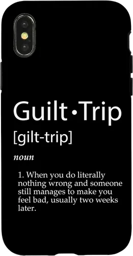 Vista 5 de Guilt Trip Definition Sarcastic Joke for Mean Adult Parents Case for iPhone 17