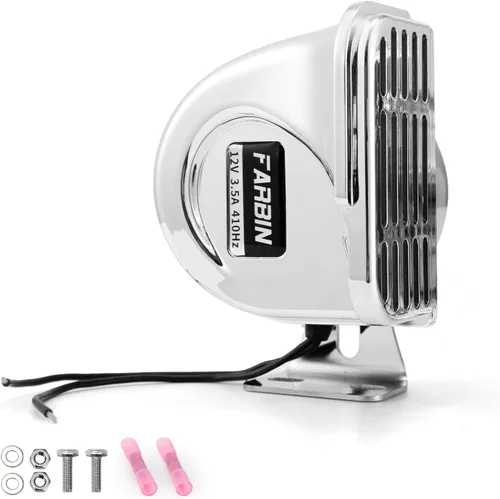 Vista 11 de FARBIN Bocina para barcos de acero inoxidable impermeable para barcos Bocina de coche súper fuerte de 12 V con soporte base para veleros, yates
