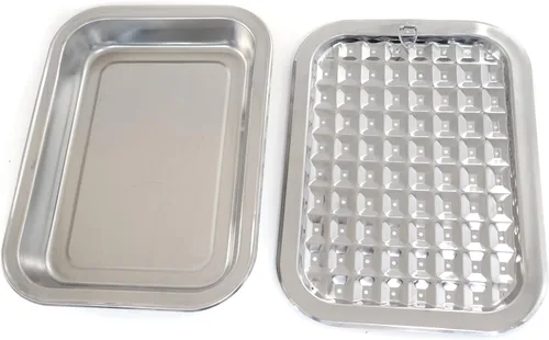 Vista 3 de Norpro 274 - Juego de sartenes para asar, acero inoxidable, 17 pulgadas, color plateado