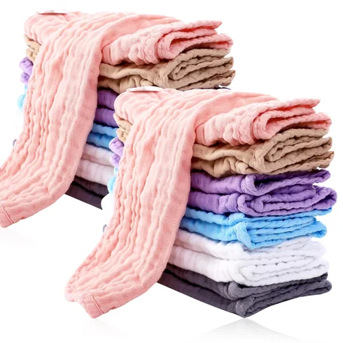 Vista 24 de Cute Castle Paquete de 24 paños de muselina para bebé, 100% algodón, ultra absorbentes, grandes, 20 x 10 pulgadas, trapos de leche súper Aguamarina