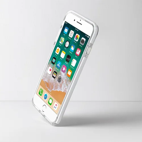 Vista 3 de Dumkery - Funda linda con flores blancas compatible con iPhone 7 Plus, funda floral transparente para iPhone 8 Plus con patrón estético, suave funda