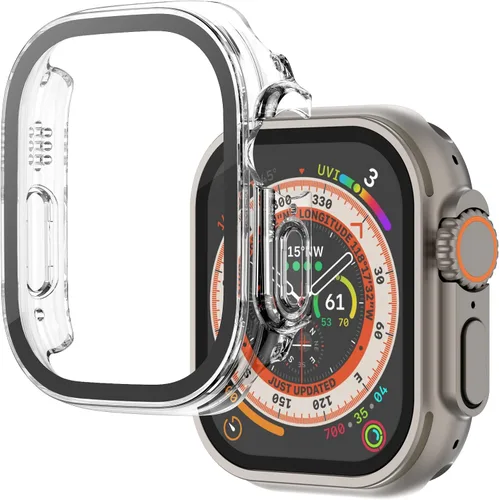 Vista 29 de Adepoy Paquete de 8 fundas con protector de pantalla de vidrio templado compatible con Apple Watch SE3 SE2 SE Series 6/5/4 de 1.575 pulgadas