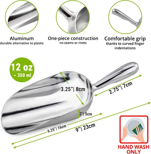 Vista 2 de CUSINIUM Cuchara de hielo de aluminio de 12 oz con soporte