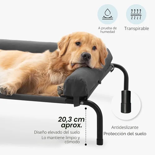 Vista 2 de WESTERN HOME Cama Elevada Refrescante para Perros Grandes, Cama Elevada Portátil para Interiores y Exteriores con Malla Transpirable, Hamaca/Catres