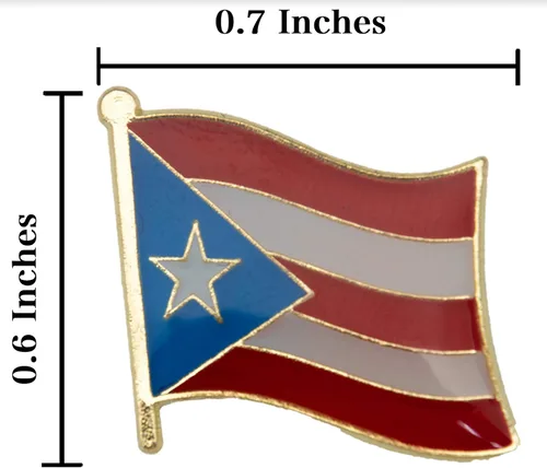 Vista 3 de Parche de bandera de Puerto Rico pequeño de Armycrew + insignias coleccionables Pines de Puerto Rico, Bandera Nacional de Puerto Rico NO.077A