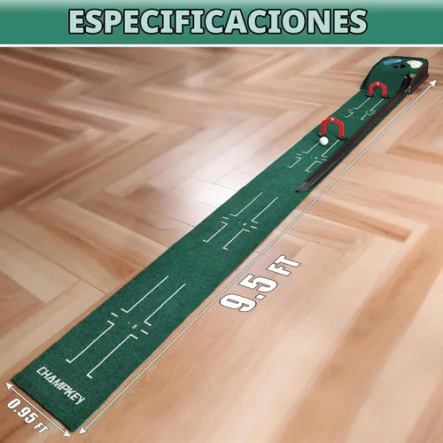 Vista 8 de CHAMPKEY Golf Putting Green Indoor - Advanced Guides Golf Putting Mat - Enhance Putting Accuracy and Challenge