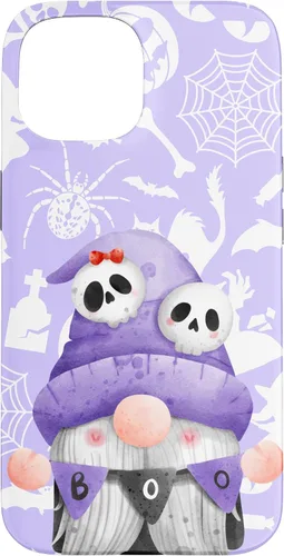 Vista 6 de iPhone 16 Boo Gnome Halloween Purple Spooky Creepy Cute Watercolor Case