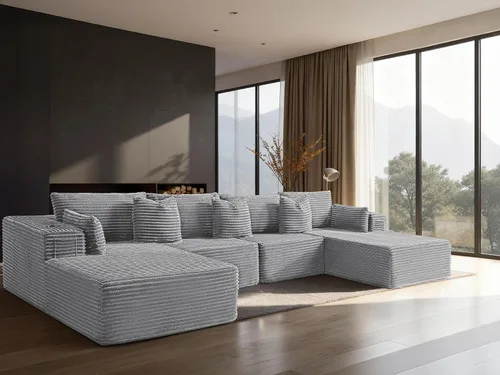 Vista 110 de Sofá modular de gran tamaño de 108 pulgadas, cómodo sofá deshuesado en forma de U para sala de estar, asientos extra profundos, sin montaje, sofá