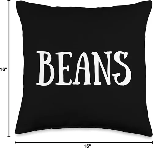 Vista 4 de Baked Beans Text Designs Beans - Almohada (16.0 x 16.0 in), multicolor