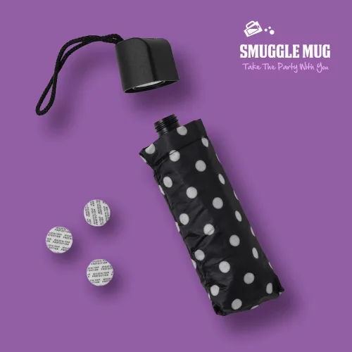 Vista 3 de BoozeBrella - Frasco de paraguas disfrazado de 9 onzas, práctico y discreto, frasco de alcohol oculto, se ve y se siente real, ideal para conciertos