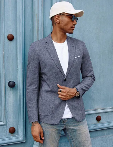 Vista 2 de PJ PAUL JONES Chaqueta deportiva casual para hombre, chaqueta de negocios ligera con dos botones