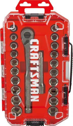 Vista 2 de CRAFTSMAN CMMT12030 - Juego de herramientas mecánicas, transmisión de 1/2 pulgadas, SAE/métrico, 22 piezas