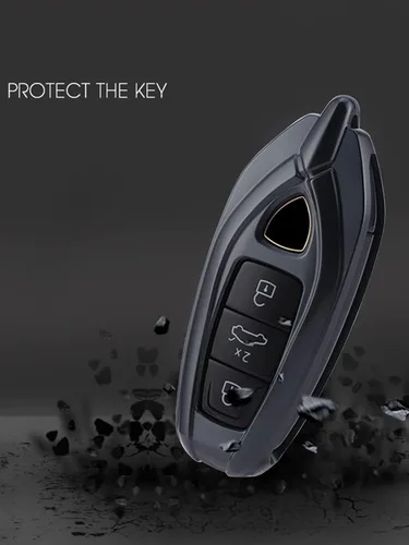 Vista 5 de Funda protectora de aleación de aluminio para llavero compatible con Lamborghini URUS 2021-2022 (negro)