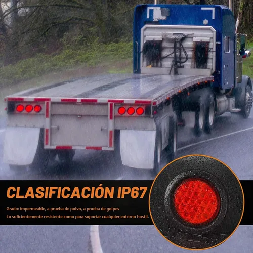 Vista 5 de LINKITOM Luces redondas de remolque de 4 pulgadas, 24 luces LED superbrillantes de freno/trasera, IP67 impermeable, certificado DOT para remolques