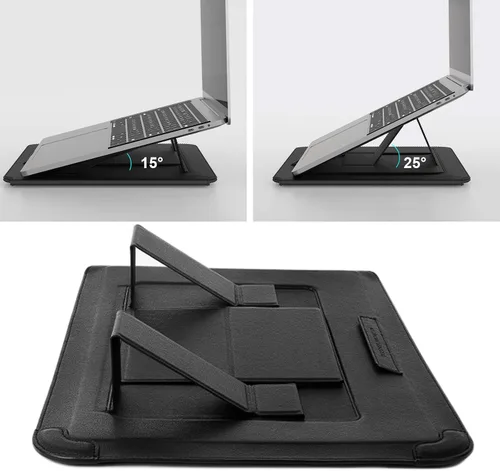 Vista 4 de Nillkin Funda para laptop de 15.6 pulgadas, funda para MacBook con soporte ajustable y alfombrilla para mouse, 2 modos de soporte, funda para laptop
