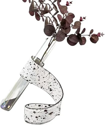 Vista 4 de Florero oblicuo con arreglo floral jarrón de cristal para sala de estar, decoración de mesa de té, flores secas, jarrón de vidrio invertido, arreglo