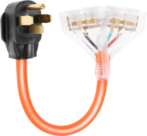Vista 8 de Cable adaptador de secadora NEMA 5-15P a 10-30R, 1.5 pies