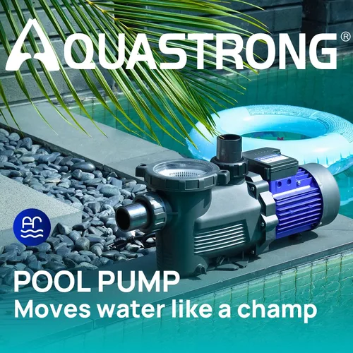 Vista 2 de Aquastrong - Bomba de piscina de 1.5 HP para interior/sobre el suelo, una sola velocidad, 115 V, 8100 GPH, alto flujo, potentes bombas de piscina