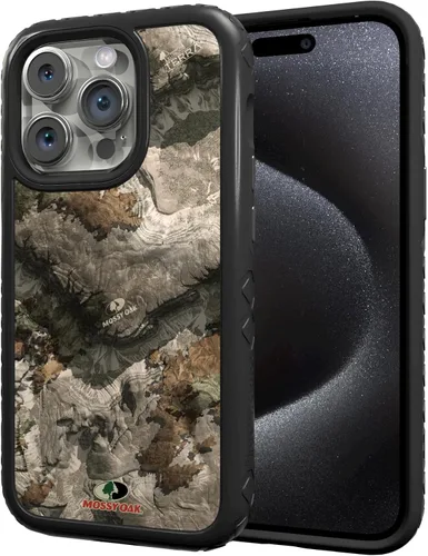 Vista 20 de cellhelmet Mossy Oak Agua Yellowfin Funda de doble capa en morado lila diseñada para iPhone 13 Pro Max a prueba de golpes y caídas, duradera