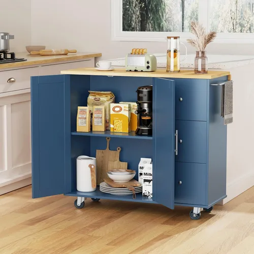 Vista 12 de JY QAQA Isla de cocina de 26 pulgadas con ruedas con armario de almacenamiento, armario de cocina con estantes, asa de carrito para toallero