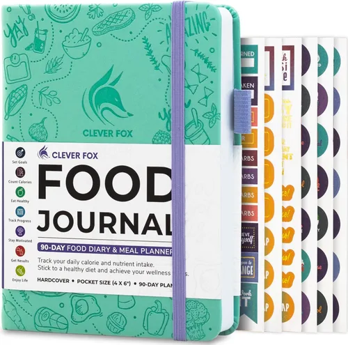 Vista 20 de Clever Fox Diario de Comida de Bolsillo - Diario de Comidas Diario, Planificador de Comidas para Llevar un Control de Calorías y Nutrientes