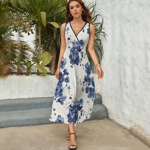 Vista 4 de Vestido de verano con estampado floral para mujer, Style-14