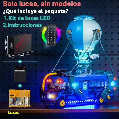 Vista 7 de LocoLee Kit de luces LED versión RC compatible con Lego 77073 Battle Bus Fortnite, accesorios de iluminación creativa compatibles con Lego 77073