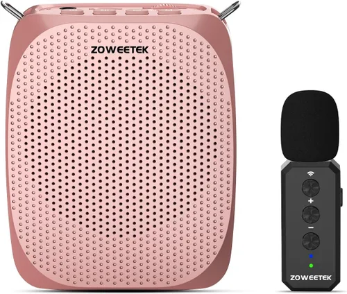 Vista 11 de ZOWEETEK Amplificador de Voz con Micrófono Inalámbrico de Solapa Lavalier para Maestros, Nuevo Sistema de Micrófono Personal 2025, Altavoz Portátil