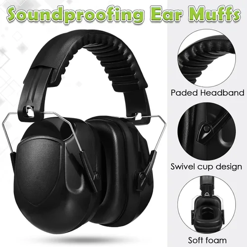 Vista 2 de Yunsailing 6 uds auriculares de reducción de ruido de protección de oído Nrr 28db Orejeras de seguridad para oído Orejeras de disparo Rango de corte
