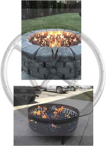 Vista 4 de Meter Star - Quemador de anillo de propano de acero inoxidable 304 de 12 pulgadas, chimenea, máximo 92,000 BTU