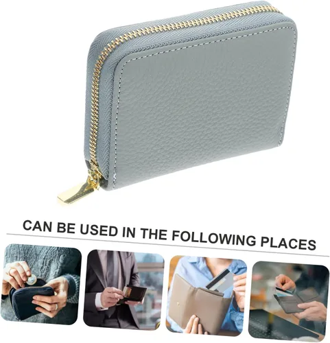 Vista 3 de MAGICLULU 4pcs Wallet Holder Change Coin Pouch Convenient Bag Billeteras De Hombres Cuero Original Portable Organizer Large Cards Container Small