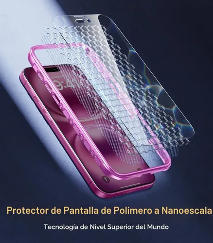 Vista 7 de Diaclara Funda diseñada para iPhone 16, mejorada [protección completa de la cámara], carcasa resistente de cuerpo completo con protector de pantalla
