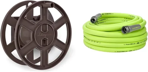 Vista 8 de Liberty Basics 510 - Carrete de manguera de montaje en pared y manguera de jardín Flexzilla de 5/8 pulgadas x 75 pies
