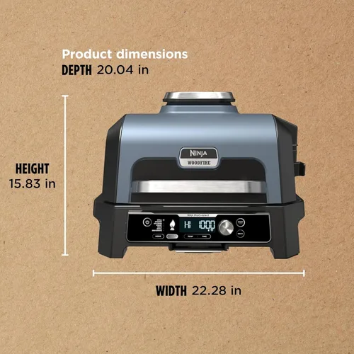 Vista 10 de Ninja Woodfire Pro Connect XL - Parrilla y ahumador para exteriores Bluetooth, aplicación habilitada Parrilla 7 en 1, ahumador de barbacoa