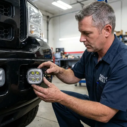 Vista 4 de Luz antiniebla LED con luces de circulación diurna, montaje de luz antiniebla para Ford F250 F350 F450 F550 Super Duty 2005 2006 2007 luces