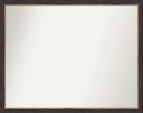 Vista 176 de Amanti Art Espejo de baño negro para sobre el fregadero, 23 x 23 pulgadas, espejo cuadrado negro Ashton, marco de madera tradicional mediano, se