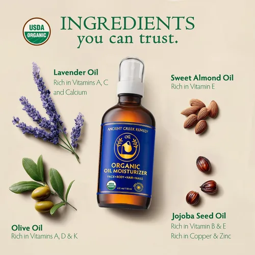 Vista 6 de Aceite corporal Ancient Greek Remedy - Aceite orgánico para después de la ducha para rostro y cuerpo hidratante para piel seca - Aceites