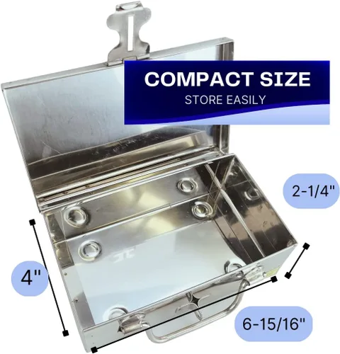 Vista 7 de Bin Buddy Caja de almacenamiento de acero para candado, diseño compacto de 7 x 4 x 2 pulgadas, ideal para almacenar joyas, reliquias, pasaportes