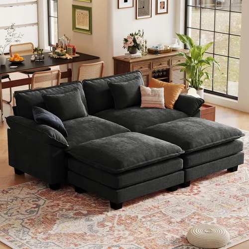 Vista 89 de CDCASA Silla de acento de gran tamaño de 50'' con otomana Asiento extra ancho y profundo estilo sofá nube para sala de estar, dormitorio, rincón