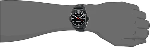 Vista 5 de Tissot Mens PRS 516 Powermatic 80 316L caja de acero inoxidable con revestimiento de PVD negro reloj automático, negro, cuero, 20 (T1314303605200)