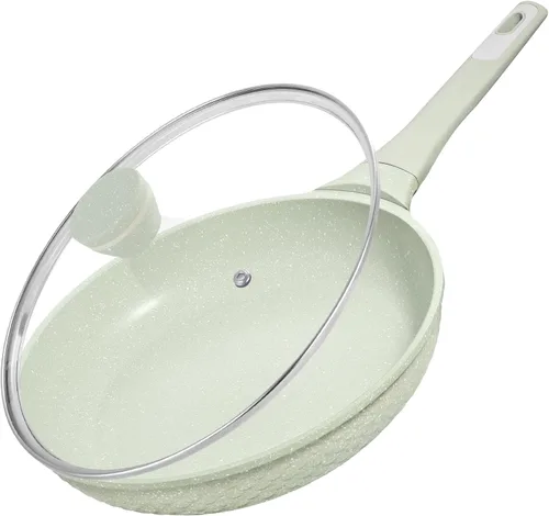 Vista 9 de Juego de 6 piezas de sartenes antiadherentes con tapas (8, 10, 11 pulgadas) para tortilla y huevo - 100% libre de PFOA/PFAS, antiadherente avanzado