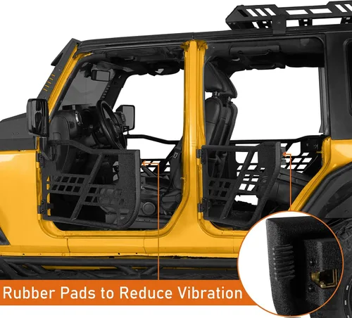 Vista 5 de Hooke Road para puertas de trail offroad de tubo de acero Jeep JK Compatible con Jeep Wrangler JK Unlimited 4 puertas Sahara Rubicon Sport 2007-2018
