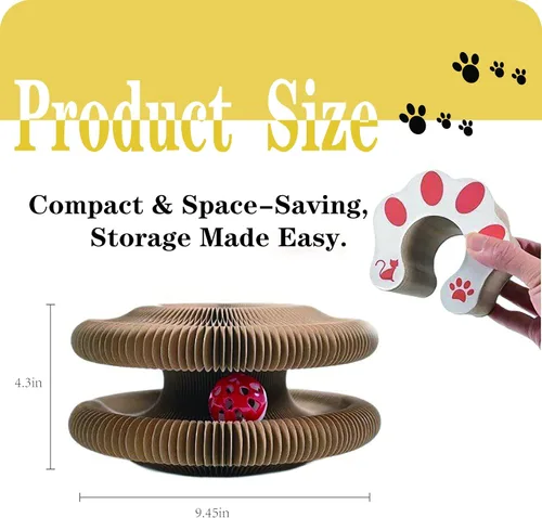 Vista 3 de Gatito - Tabla rascadora de juguete para gatos, órgano mágico, hecho de cartón corrugado reciclable, tablero de arañazos para gatos equipado