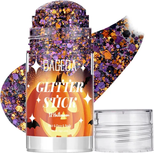 Vista 25 de DAGEDA - Barra de maquillaje con purpurina para el cuerpo de sirena, para el cabello brillante