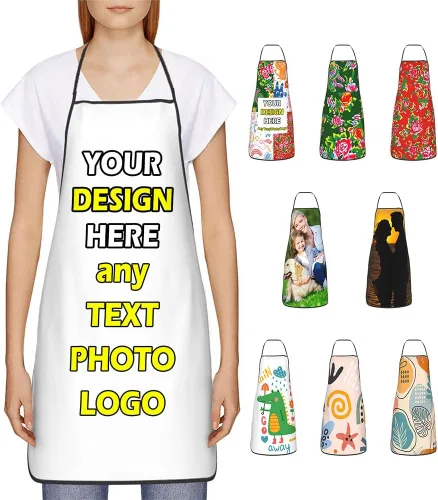 Vista 44 de Delantales impermeables personalizados para diseñar tu propia foto logotipo texto para cocinar hornear 28.3 x 20.4 pulgadas