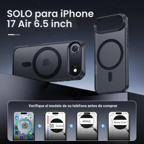 Vista 2 de Tigowos Funda Magnética para iPhone Air Compatible con MagSafe Resistente a Caídas de 16 Pies Cubierta Trasera con Sensación de Piel Mate a Prueba
